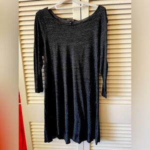 EILEEN FISHER Grey Scoop Neck, Long Tunic Style